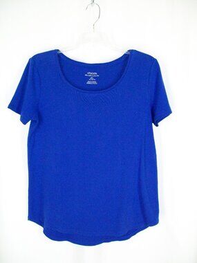 Chicos Blue Ultimate Tee 1 M Tshirt Top Cotton Scoop Neck Short Sleeve
